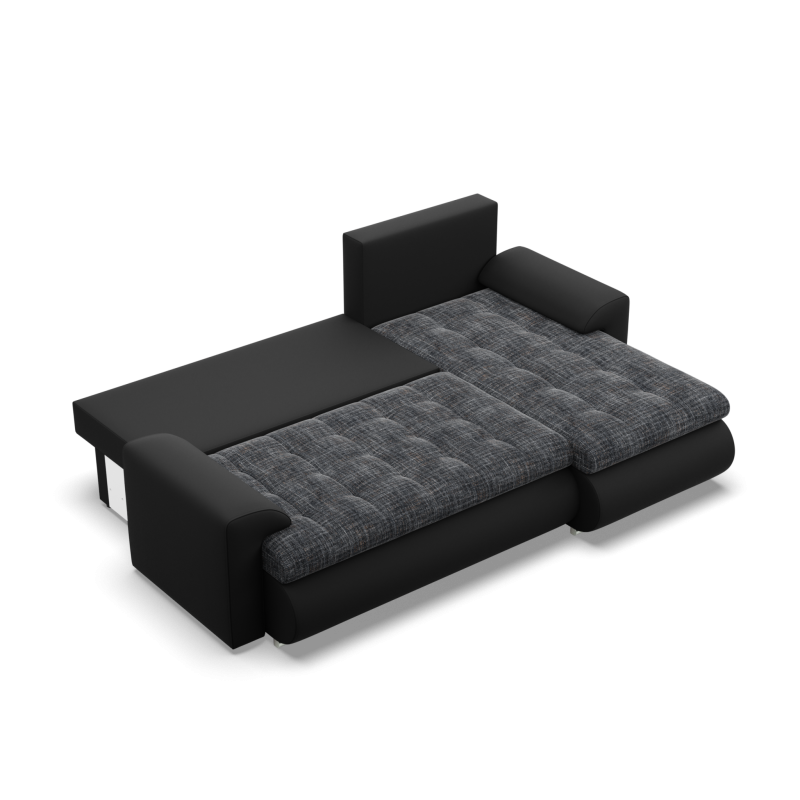 FORESTA LL Corner Sofa, Side - RIGHT, Color - ASH + BLACK