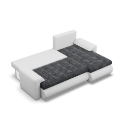 FORESTA LL corner sofa, Side - RIGHT, Color - GRAY + WHITE