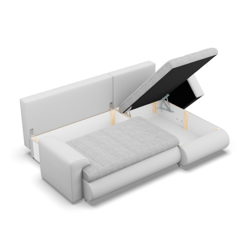 FORESTA LL Corner Sofa, Side - RIGHT, Color - GRAY + WHITE