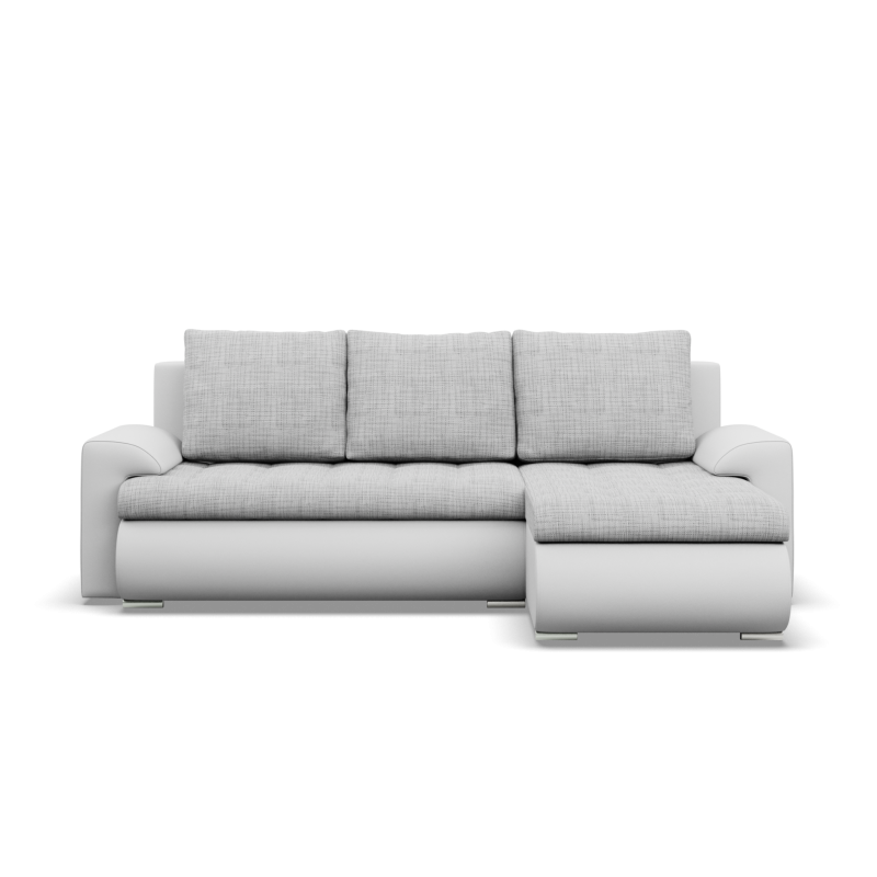Ecksofa FORESTA LL, Seite - RECHTS, Farbe - GRAU + WEISS