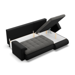 FORESTA LL Corner Sofa, Side - RIGHT, Color - DARK GRAY + BLACK