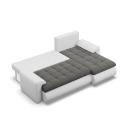 FORESTA LL Corner Sofa, Side - RIGHT, Color - DARK GRAY + WHITE