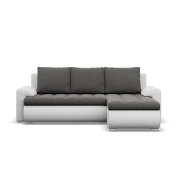 FORESTA LL Corner Sofa, Side - RIGHT, Color - DARK GRAY + WHITE