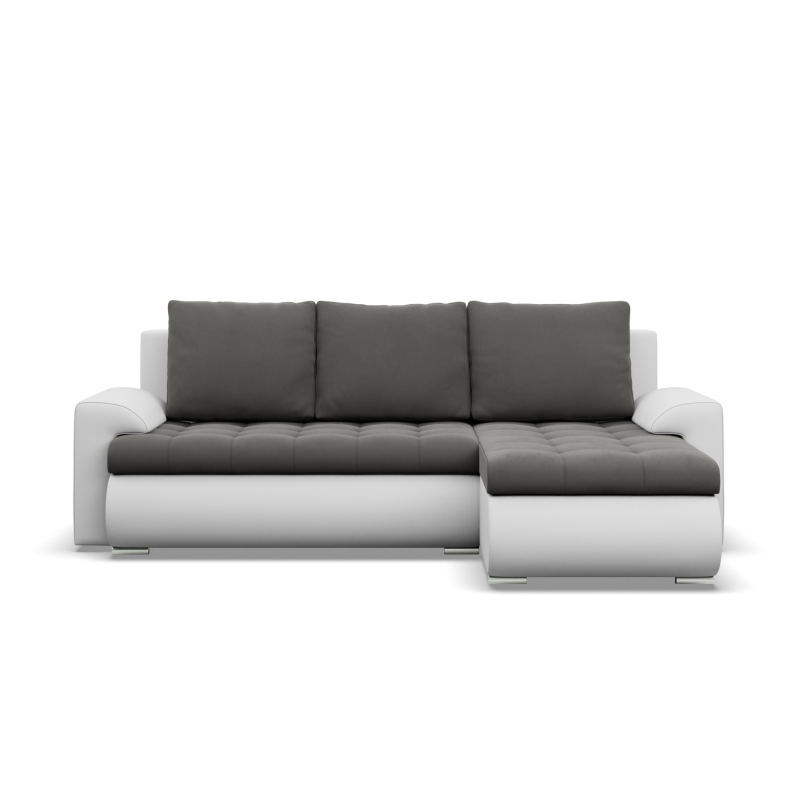 FORESTA LL Corner Sofa, Side - RIGHT, Color - DARK GRAY + WHITE