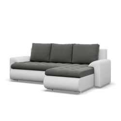 FORESTA LL Corner Sofa, Side - RIGHT, Color - DARK GRAY + WHITE