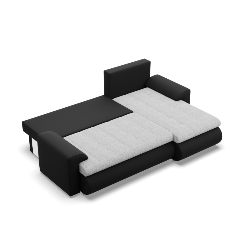 FORESTA LL Corner Sofa, Side - RIGHT, Color - GRAY + BLACK