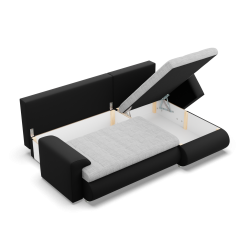 FORESTA LL Corner Sofa, Side - RIGHT, Color - GRAY + BLACK