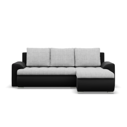 FORESTA LL Corner Sofa, Side - RIGHT, Color - GRAY + BLACK