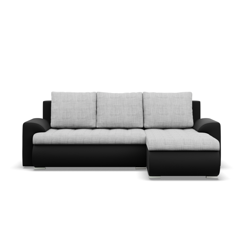 FORESTA LL Corner Sofa, Side - RIGHT, Color - GRAY + BLACK
