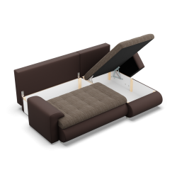 FORESTA LL Corner Sofa, Side - RIGHT, Color - BROWN + CAPPUCCINO