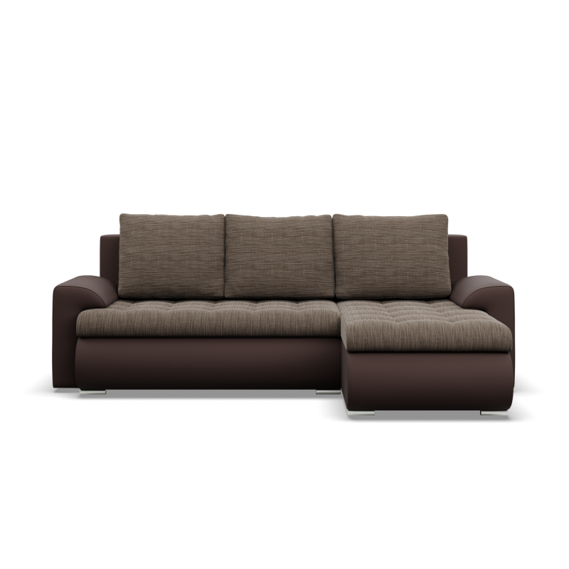Ecksofa FORESTA LL, Seite - RECHTS, Farbe - BRAUN + CAPPUCCINO