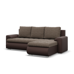 FORESTA LL Corner Sofa, Side - RIGHT, Color - BROWN + CAPPUCCINO