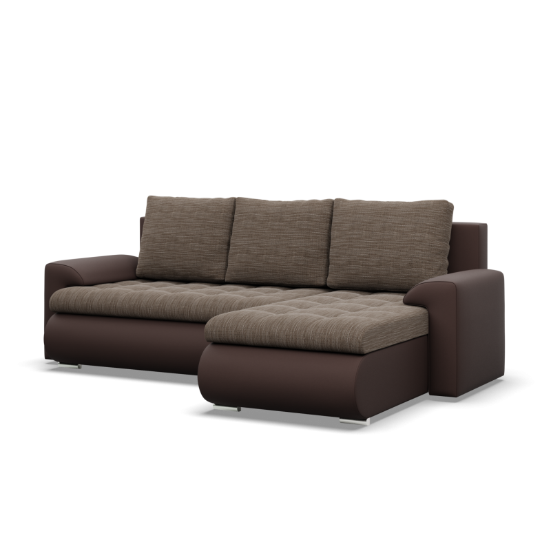 Ecksofa FORESTA LL, Seite - RECHTS, Farbe - BRAUN + CAPPUCCINO