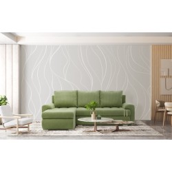 FORESTA LL Poso Corner Sofa, Side - LEFT, Color - LIGHT GREEN