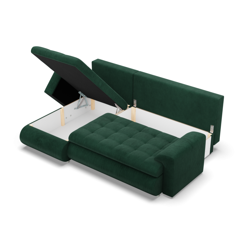 FORESTA LL Poso Corner Sofa, Side - LEFT, Color - BOTTLE GREEN