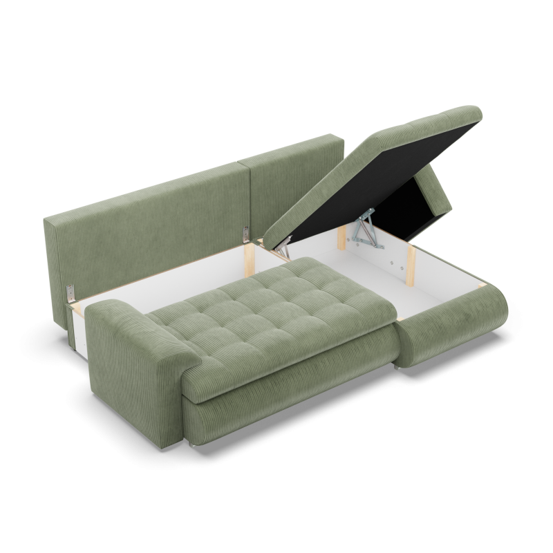 FORESTA LL Poso Corner Sofa, Side - RIGHT, Color - LIGHT GREEN