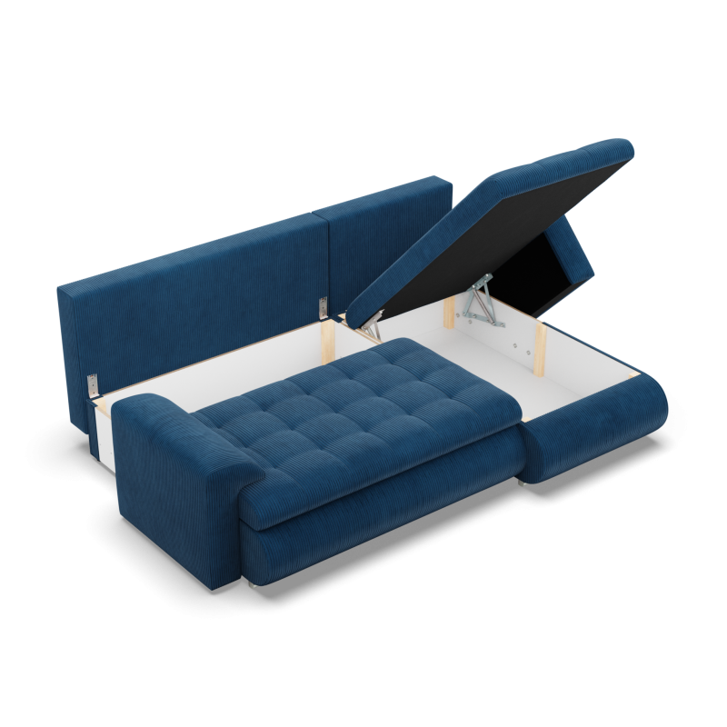 FORESTA LL Poso Ecksofa, Seite - RECHTS, Farbe - MARINEBLAU