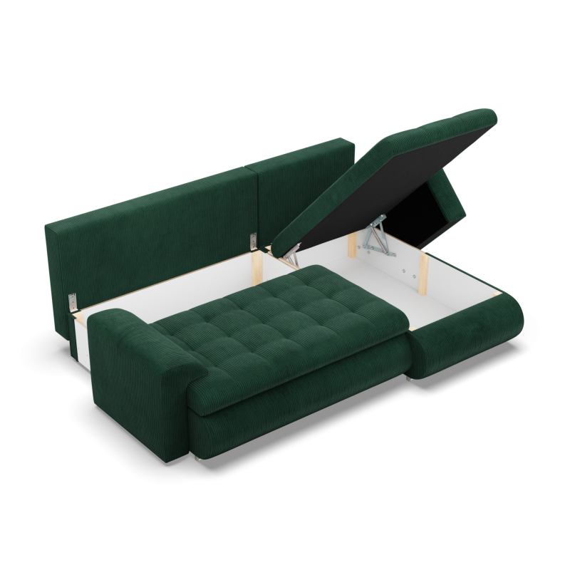 FORESTA LL Poso Corner Sofa, Side - RIGHT, Color - BOTTLE GREEN