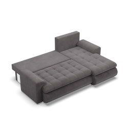 Ecksofa FORESTA LL Poso, Seite - RECHTS, Farbe - DUNKELGRAU