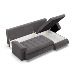 Ecksofa FORESTA LL Poso, Seite - RECHTS, Farbe - DUNKELGRAU