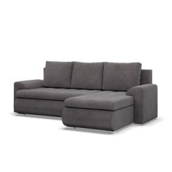 Ecksofa FORESTA LL Poso, Seite - RECHTS, Farbe - DUNKELGRAU