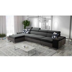 Prestige XII Mini Ecksofa mit Schlaffunktion und USB-Anschluss, Stoff Weich im Griff, Freya 210.24 + Tauro 8207 | Dein Ort des K