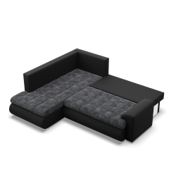 FORESTA LO Corner Sofa, Side - LEFT, Color - ASH + BLACK