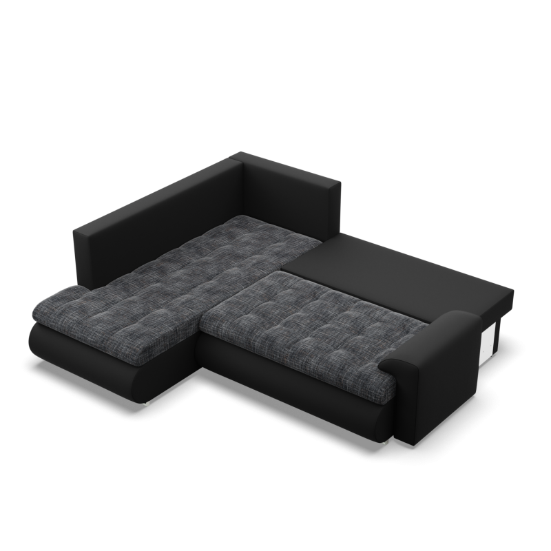 FORESTA LO Corner Sofa, Side - LEFT, Color - ASH + BLACK