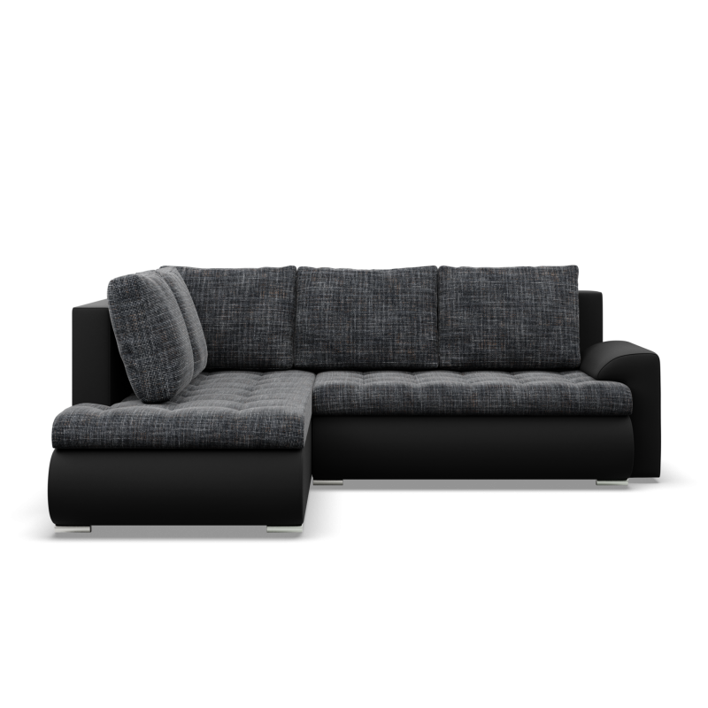 Ecksofa FORESTA LO, Seite - LINKS, Farbe - GRAU + SCHWARZ