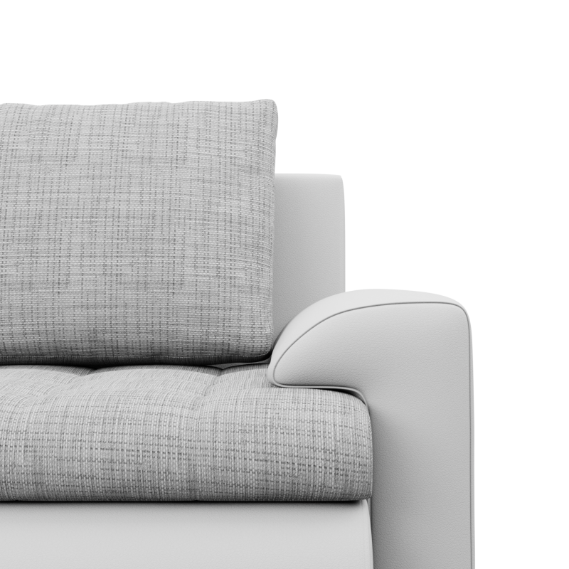 Ecksofa FORESTA LO, Seite - LINKS, Farbe - GRAU + WEISS