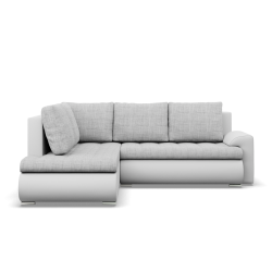 Ecksofa FORESTA LO, Seite - LINKS, Farbe - GRAU + WEISS