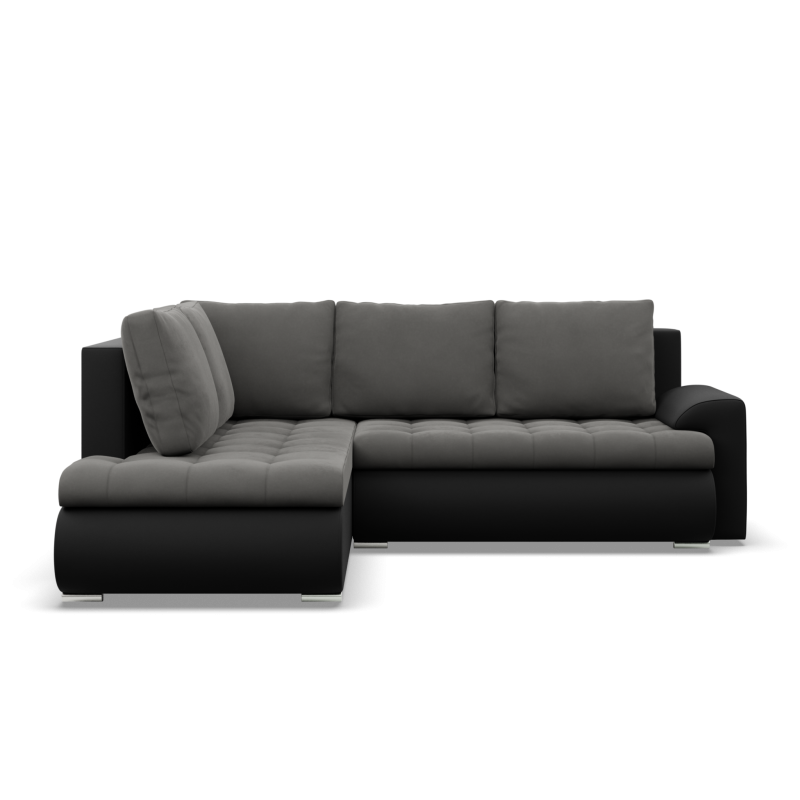 FORESTA LO Corner Sofa, Side - LEFT, Color - DARK GRAY + BLACK