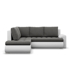 FORESTA LO Corner Sofa, Side - LEFT, Color - DARK GRAY + WHITE