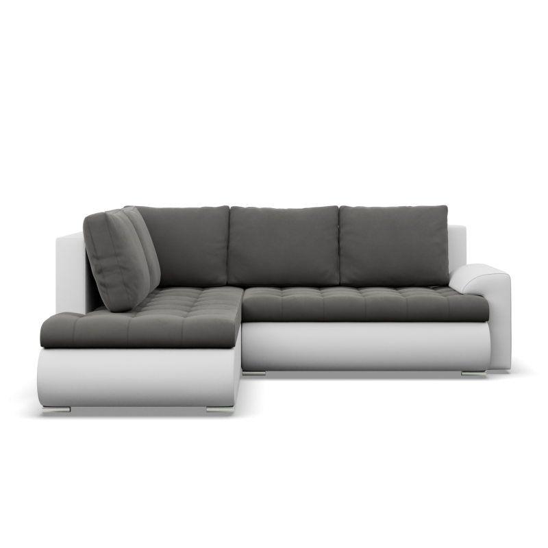 FORESTA LO Corner Sofa, Side - LEFT, Color - DARK GRAY + WHITE