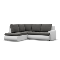 FORESTA LO Corner Sofa, Side - LEFT, Color - DARK GRAY + WHITE