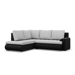 FORESTA LO Corner Sofa, Side - LEFT, Color - GRAY + BLACK