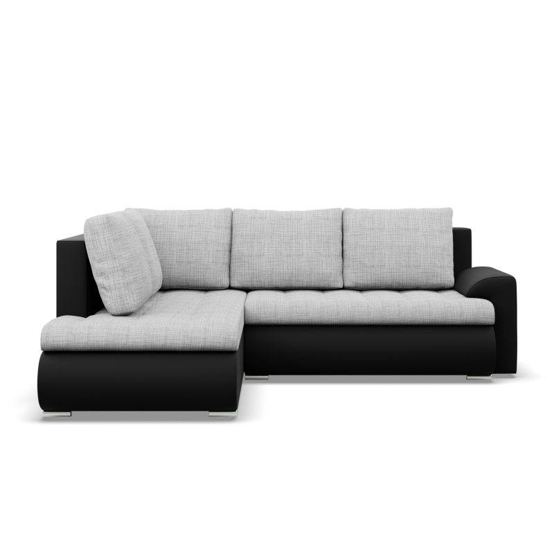 FORESTA LO Corner Sofa, Side - LEFT, Color - GRAY + BLACK