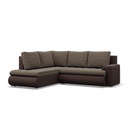 Ecksofa FORESTA LO, Seite - LINKS, Farbe - BRAUN + CAPPUCCINO