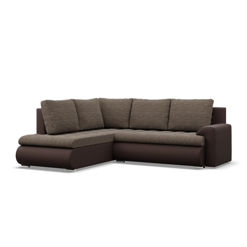 Ecksofa FORESTA LO, Seite - LINKS, Farbe - BRAUN + CAPPUCCINO