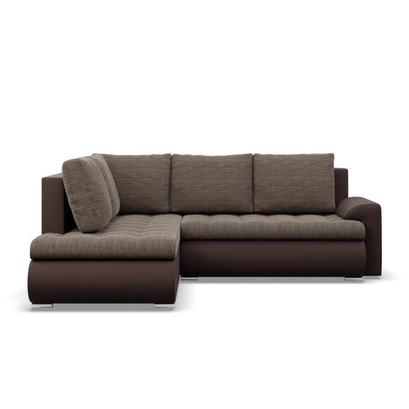 Ecksofa FORESTA LO, Seite - LINKS, Farbe - BRAUN + CAPPUCCINO