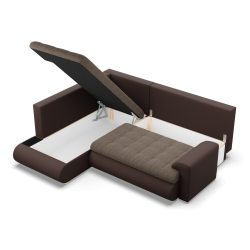 FORESTA LO Corner Sofa, Side - LEFT, Color - BROWN + CAPPUCCINO