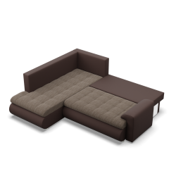 FORESTA LO Corner Sofa, Side - LEFT, Color - BROWN + CAPPUCCINO