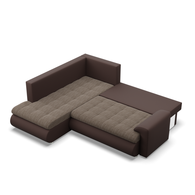 Ecksofa FORESTA LO, Seite - LINKS, Farbe - BRAUN + CAPPUCCINO
