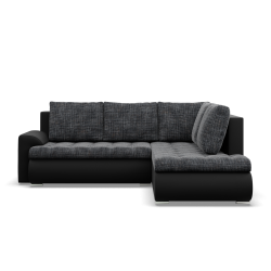 Ecksofa FORESTA LO, Seite - RECHTS, Farbe - GRAU + SCHWARZ