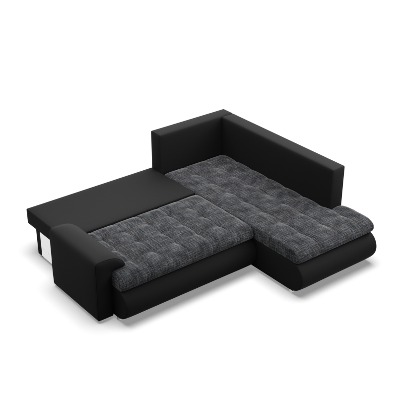 FORESTA LO Corner Sofa, Side - RIGHT, Color - ASH + BLACK