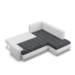 Ecksofa FORESTA LO, Seite - RECHTS, Farbe - GRAU + WEISS