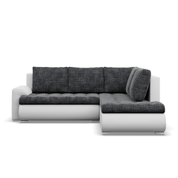 Ecksofa FORESTA LO, Seite - RECHTS, Farbe - GRAU + WEISS