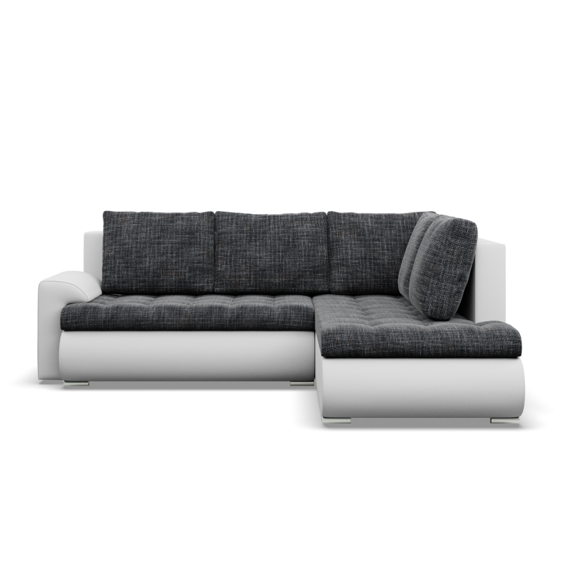 Ecksofa FORESTA LO, Seite - RECHTS, Farbe - GRAU + WEISS