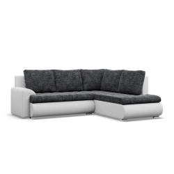 Ecksofa FORESTA LO, Seite - RECHTS, Farbe - GRAU + WEISS