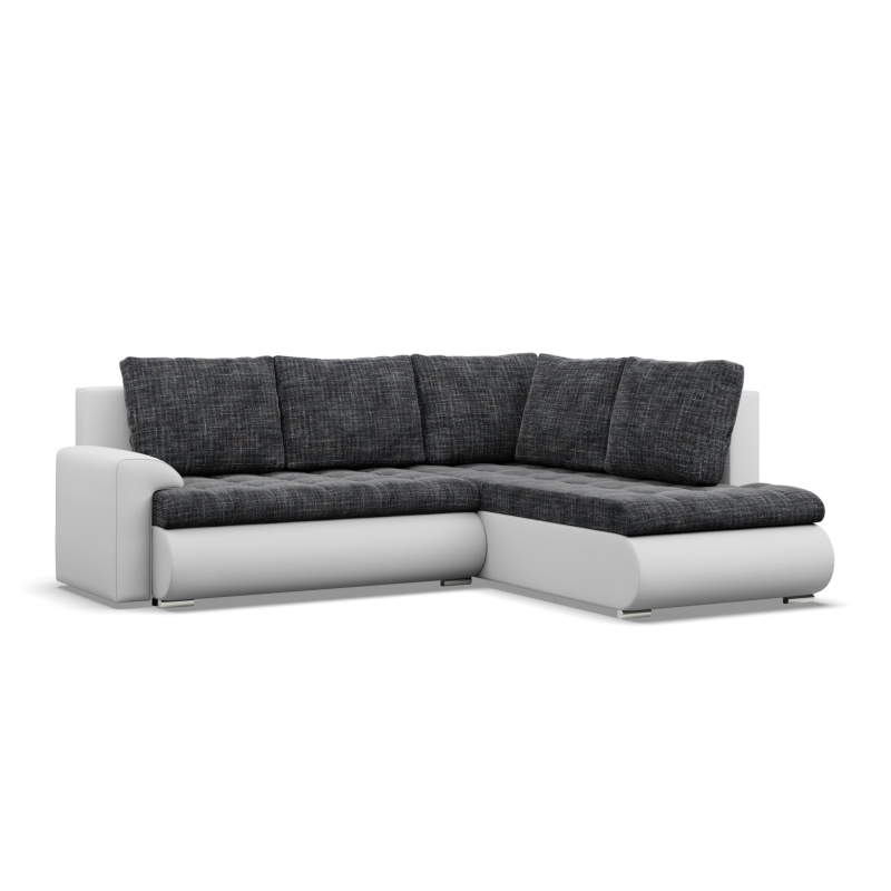 Ecksofa FORESTA LO, Seite - RECHTS, Farbe - GRAU + WEISS